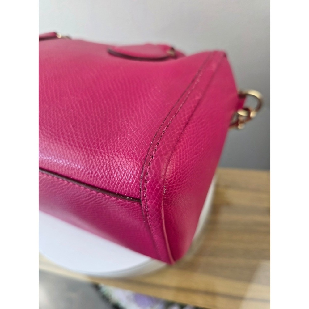Coach Bennett Mini Satchel Pink Crossgrain Leather Crossbody Bag F33329 - Picture 7 of 16